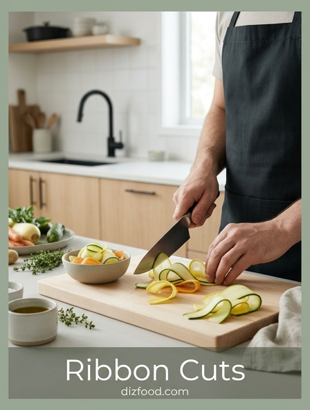Mastering Uniform ribbon cuts for Elegant and Professional Vegetable Dishes