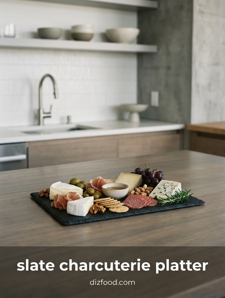 Elevate your next gathering with a professional slate charcuterie platter for chilled appetizers