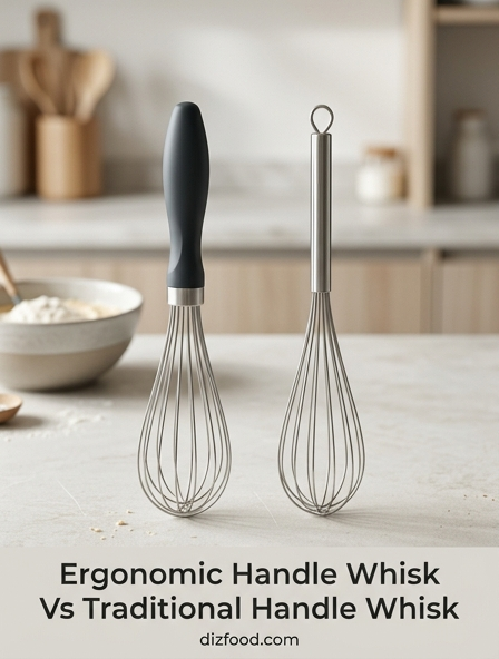 Ergonomic Handle Whisk Vs Traditional Handle Whisk - The Best Grip for Effortless Mixing and Comfort.
