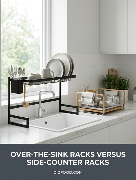 Over-The-Sink Racks Vs Side-Counter Racks - The One That Reclaims Your Kitchen Counter Space