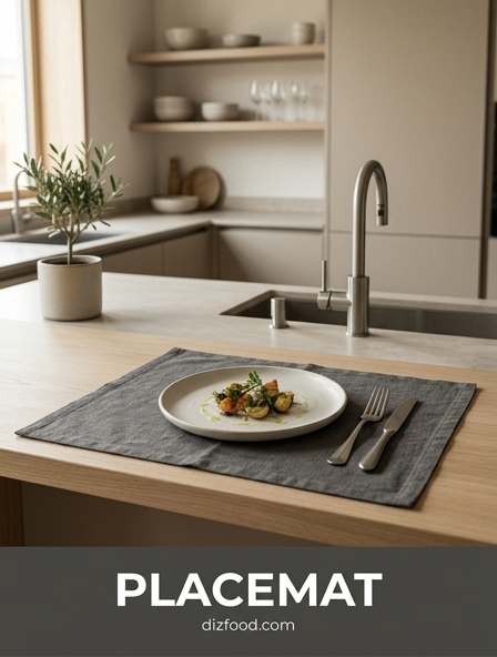Using a Placemat to Highlight Table Texture and Modern Dining Style