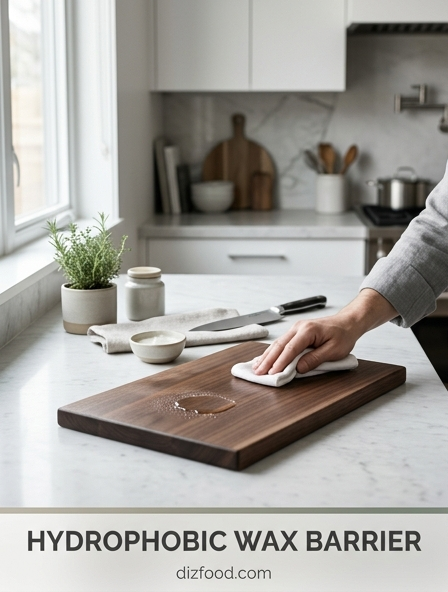 Protect Your Kitchen Woodwork Using food-grade mineral oil and Beeswax Conditioner for a Durable hydrophobic wax barrier