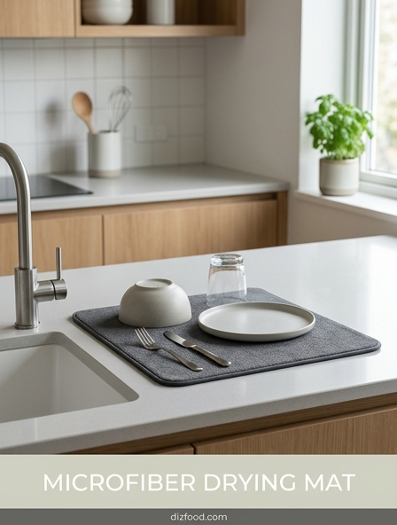 Why a microfiber drying mat is the Ideal Low Profile Choice for Minimalist Counters