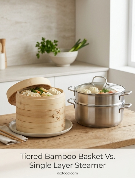 Tiered Bamboo Basket Vs. Single Layer Steamer: Selecting The Right Design For Perfect Steaming Results